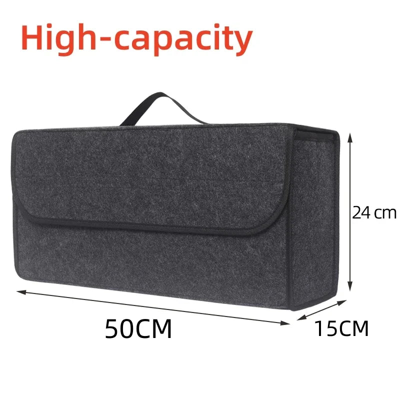 Large Car Trunk Organizer – Anti-Slip Compartment Storage Bag Felt Tool Box