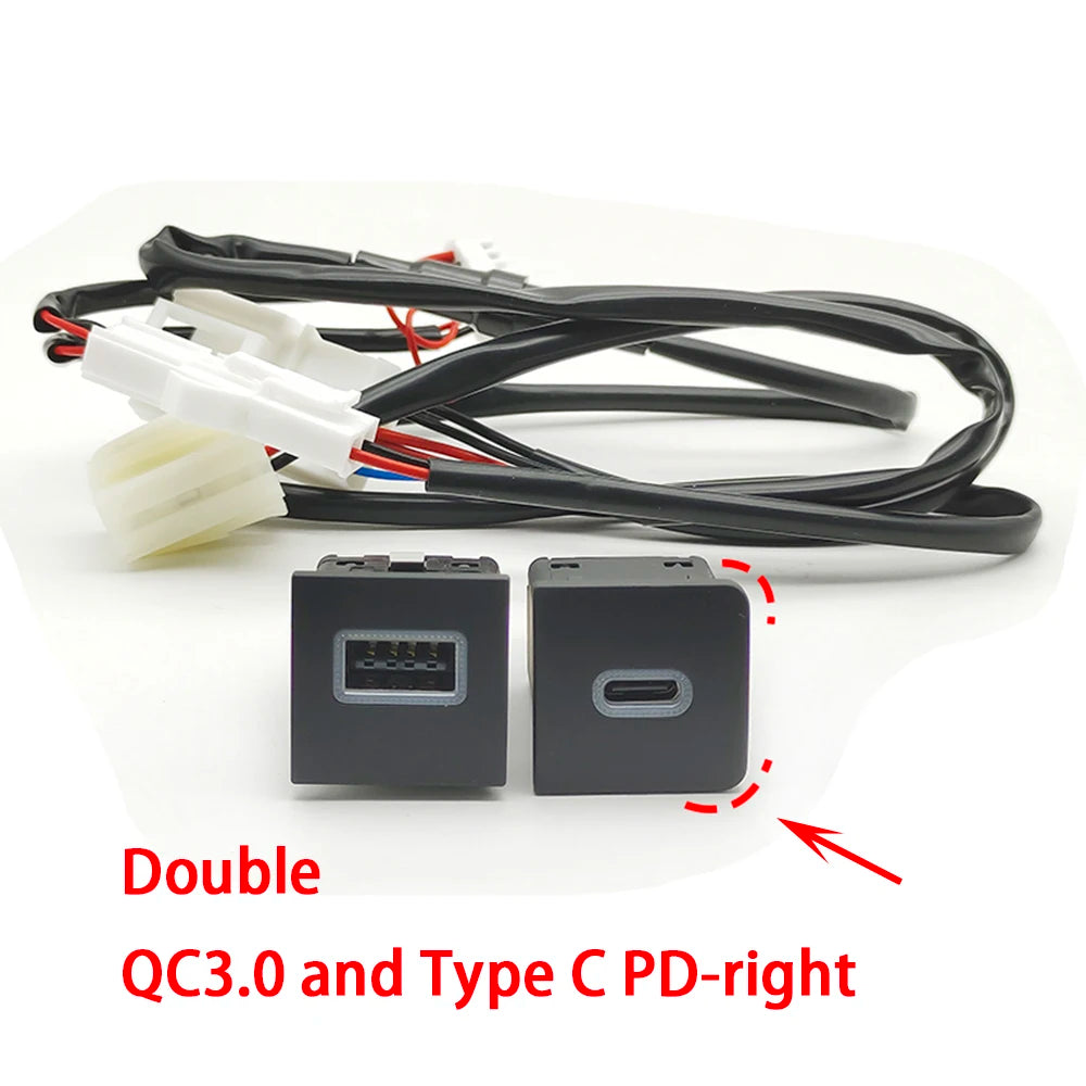 Fast Charging Car USB Adapter (PD & QC3.0 Power Button)