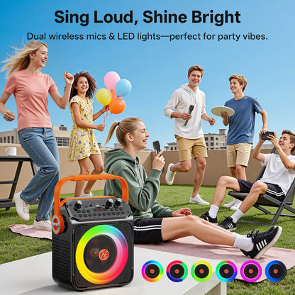 FanFun Karaoke Set – Bluetooth Speaker with 2 Wireless Microphones