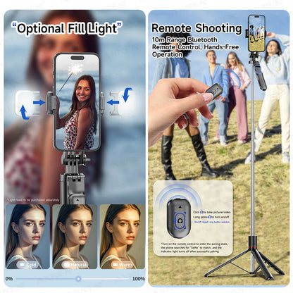 F16 Selfie Stick Tripod – 170cm Extendable with Bluetooth Remote & 360° Rotation