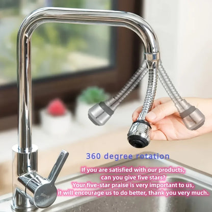 Rotating Faucet Sprayer Extender – Water Saving Splash-Proof Kitchen Tap Attachment