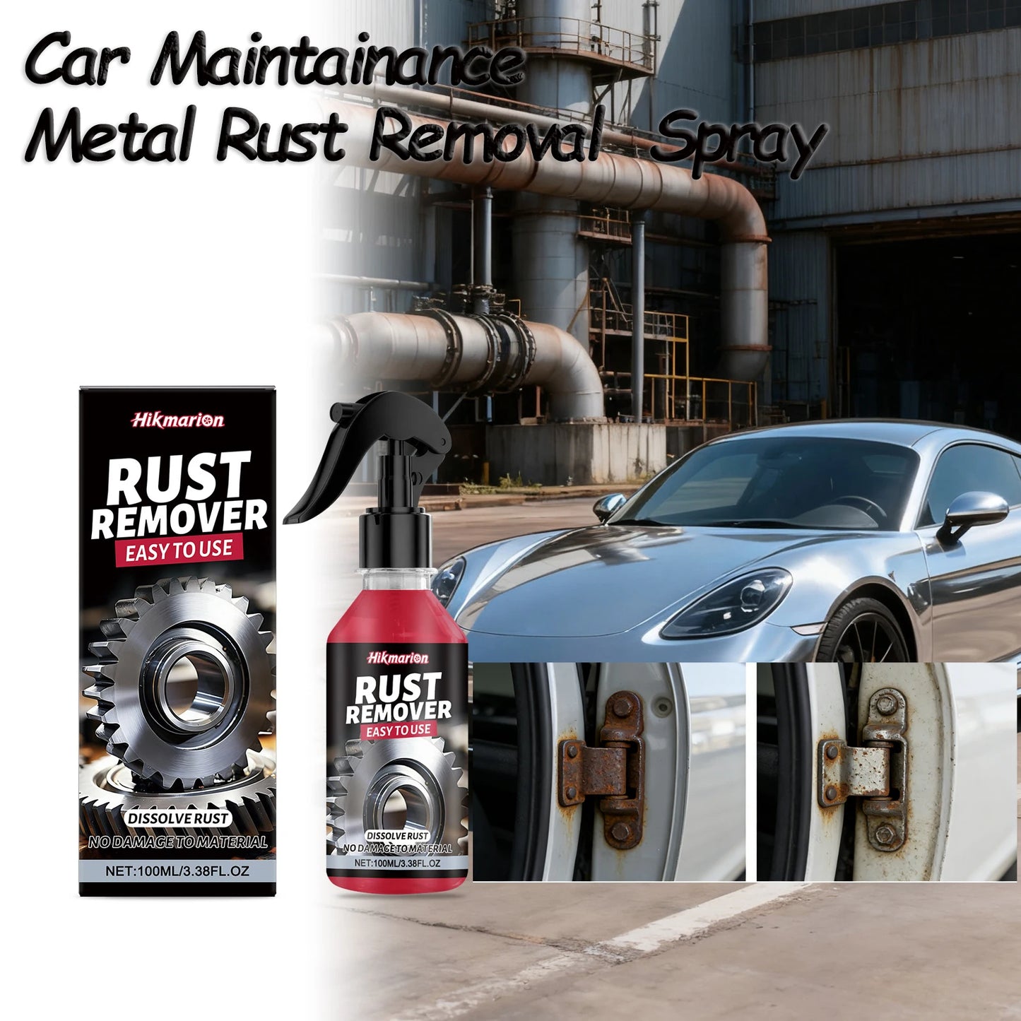 Car Wheel Rim Cleaner – Multi-Purpose Rust & Iron Remover Chrome Care Spray