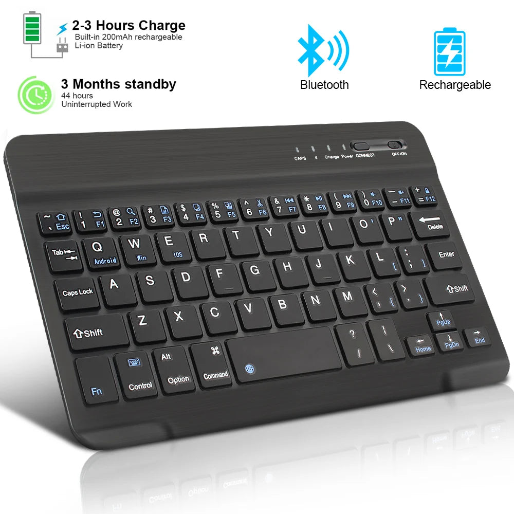 Mini Bluetooth Wireless Keyboard – Rechargeable for Laptop, Tablet & Phone (iOS/Android/Windows)