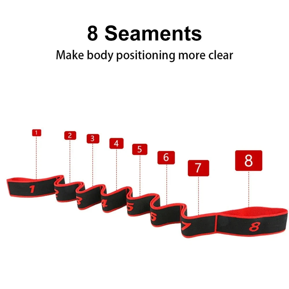 8 Section Style Dance Yoga Stretching Belt Pilates Fitness Tension Digital Elasticity Latin Elastic Stretch Resistance Band
