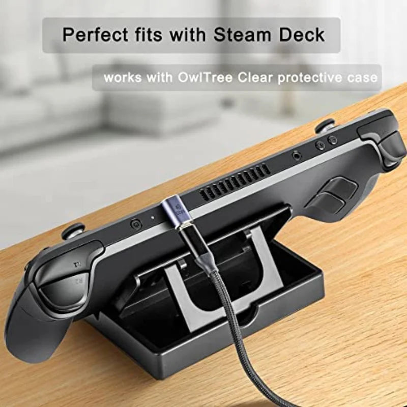 90° USB-C Right Angle Adapter – 40Gbps, 100W PD & 8K@60Hz Video (Male to Female)
