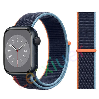 Nylon Loop Strap for Apple Watch Band 46mm 44mm 40mm 42mm 45mm 41mm 49mm 44 mm Bracelet iWatch Series Ultra 2 11 10 9 SE 7 6 5 4