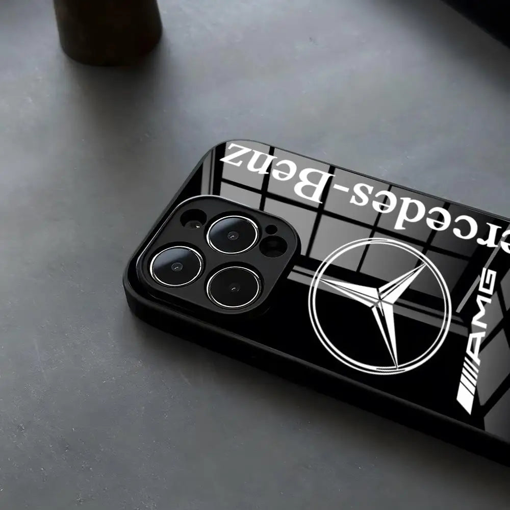 M-MercedEs Phone Case For iPhone 17 16 16e 15 14 13 12 Mini 11 Air Pro XS Max XR X Plus Glass Silicone Frame Back Cover