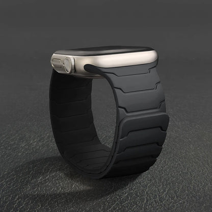 Magnetic Silicone Strap for Apple Watch – Adjustable Band (38–49mm, Ultra & Series Compatible)