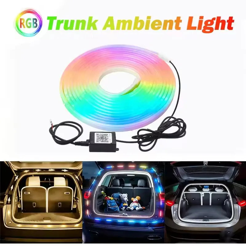 Universal RGB LED Trunk Ambient Light – APP Controlled Car Boot Decorative Lighting
