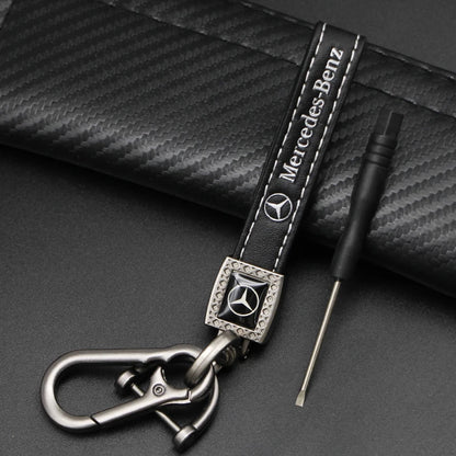 Metal/Leather Keychain Hand-Woven Key Rope Key Ring Key Holder For Mercedes Benz AMG W204 W205 W212 W213 W221 W117 W177 GLA GLE
