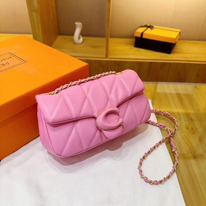 Quilted Stitch Chain Shoulder Crossbody Top Handle Bag Women Fashion Trendy Hobo Handbag Hot Selling