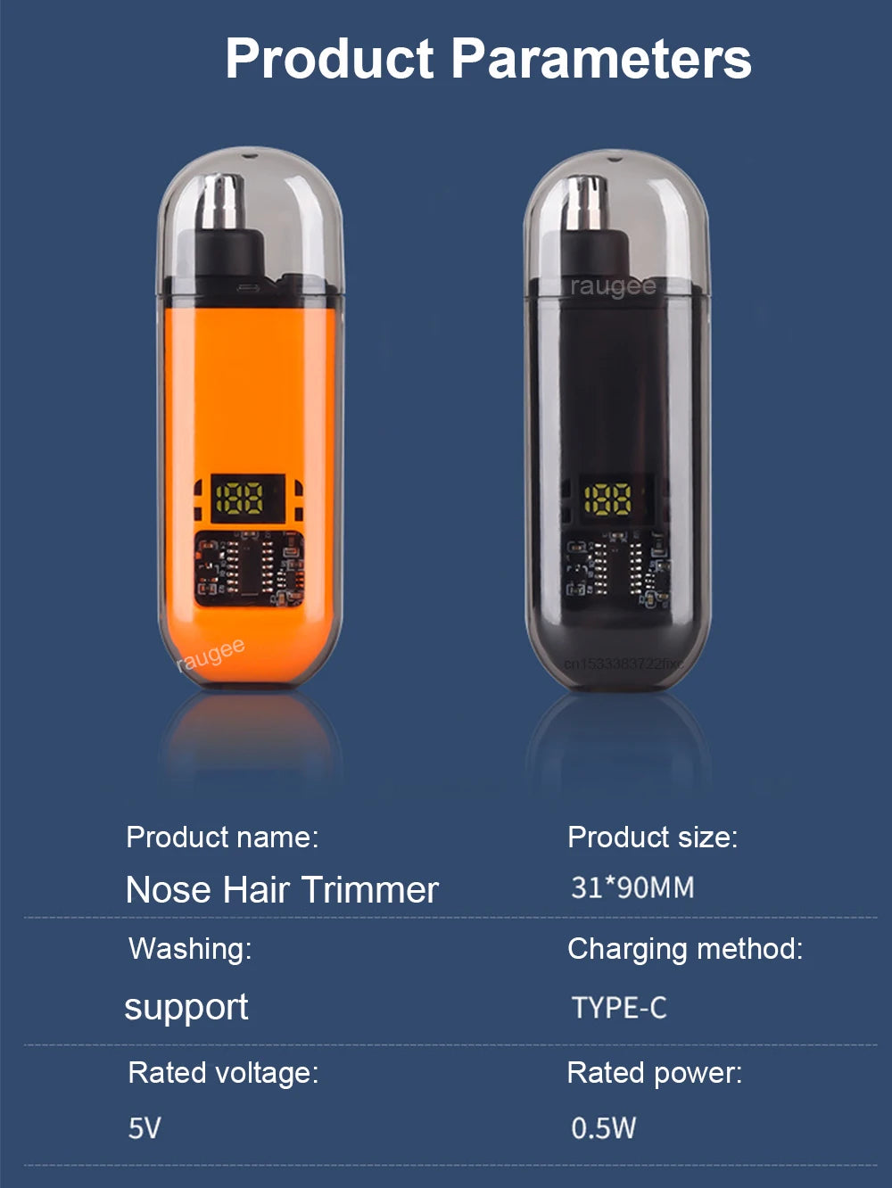 USB Rechargeable Nose & Ear Hair Trimmer – Mini Electric Grooming Shaver for Men