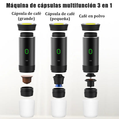 3-in-1 Wireless Electric Portable Capsule Coffee Machine for Car&Home Camping Coffee Maker Capsule Powder Travel Espresso Maker