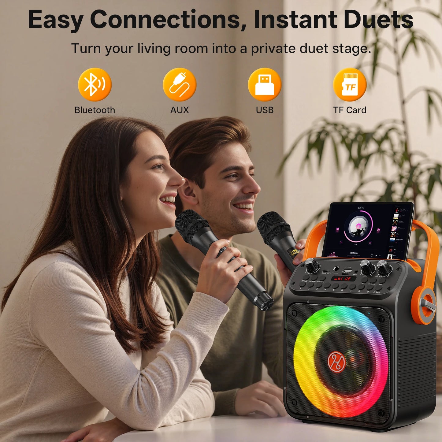 FanFun Karaoke Set – Bluetooth Speaker with 2 Wireless Microphones