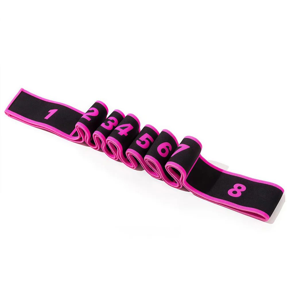 8 Section Style Dance Yoga Stretching Belt Pilates Fitness Tension Digital Elasticity Latin Elastic Stretch Resistance Band