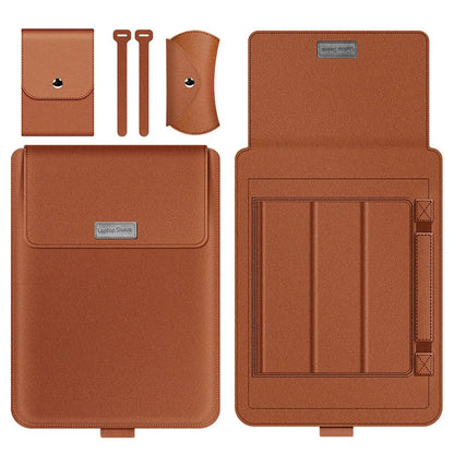 for Samsung Galaxy Book 4 5 Pro 360 Laptop Bag Flip Sleeve Stand Cable Belt Charger Mouse Pouch PU Antiwater Notebook Carry Case