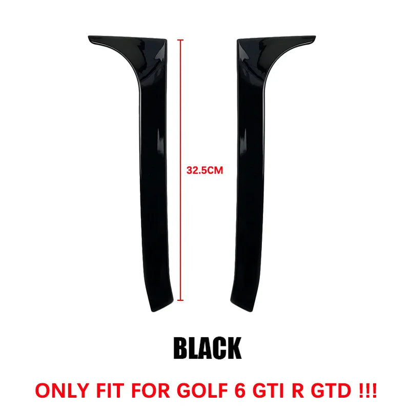For VW Golf 6 MK6 GTI R GTD Standard 2008-2013 Glossy Black Rear Window Side Trunk Spoiler Canard Canards Splitter Accessories