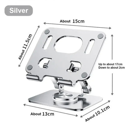 360° Rotating Tablet Stand – Adjustable Foldable Aluminum Holder for iPad & Phone