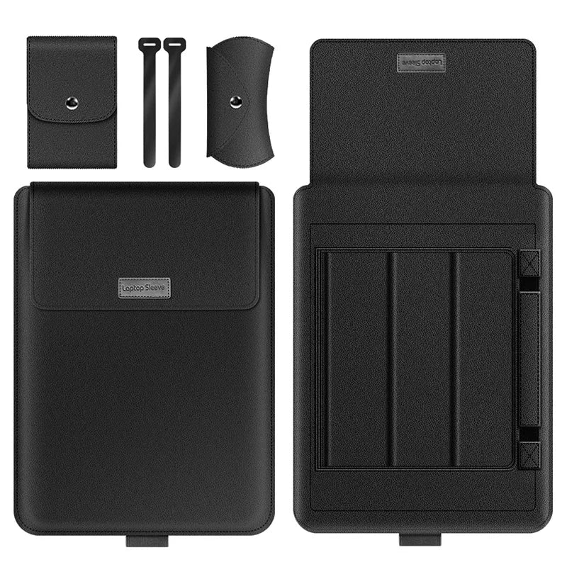 for Samsung Galaxy Book 4 5 Pro 360 Laptop Bag Flip Sleeve Stand Cable Belt Charger Mouse Pouch PU Antiwater Notebook Carry Case