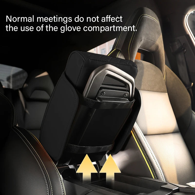 Car Armrest Cushion with 2 Cup Holders – Center Console Heightening Pad (All Seasons)