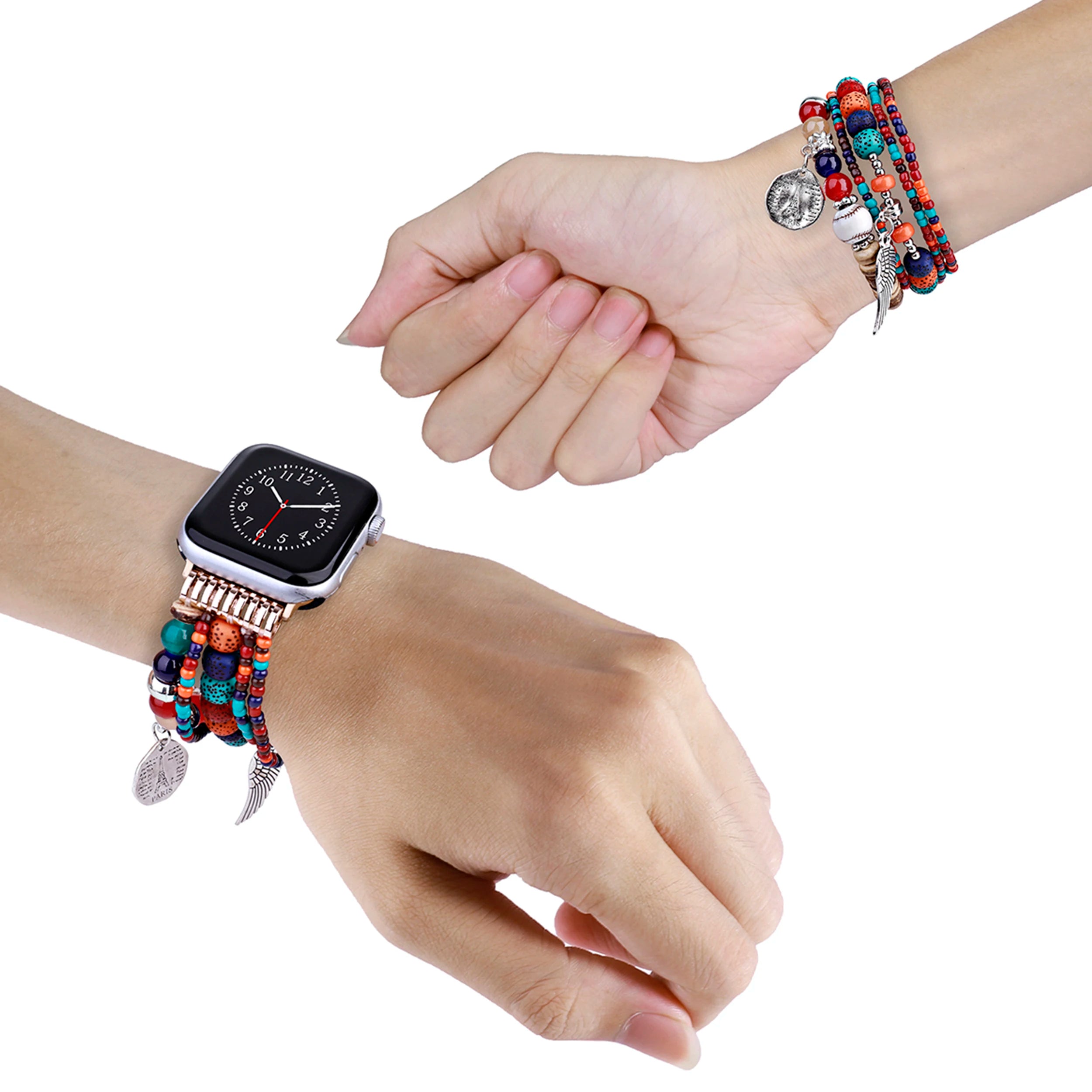 Handmade Beaded Bracelet Strap for Apple Watch Series 11, 10 & Ultra – Women’s Retro Band, 40–49mm