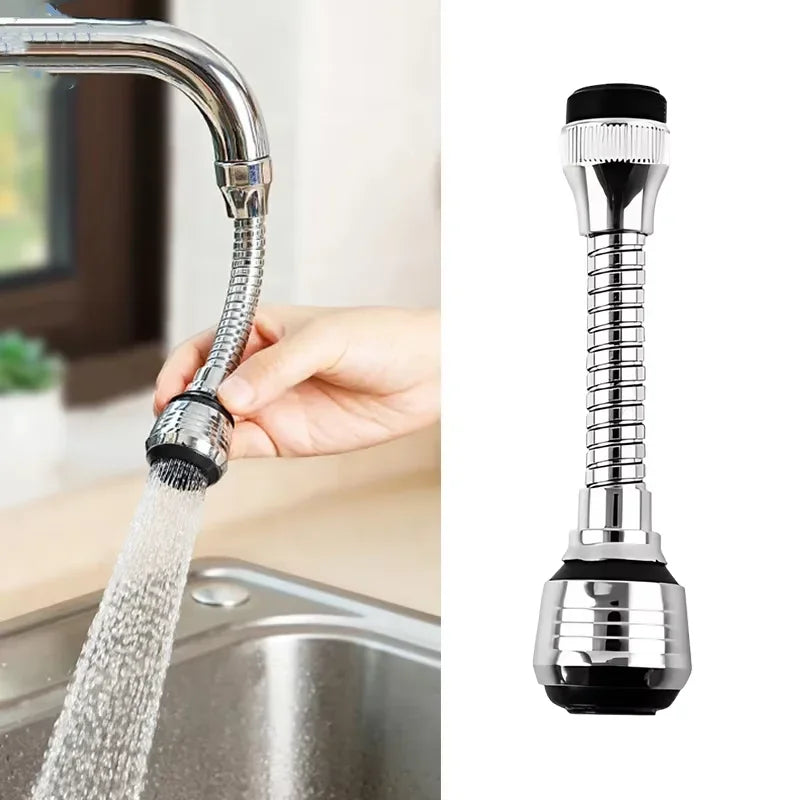 Rotating Faucet Sprayer Extender – Water Saving Splash-Proof Kitchen Tap Attachment