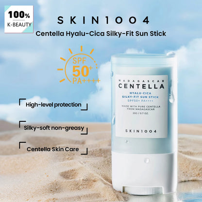 SKIN1004 Hyalu-Cica Sun Stick SPF50+ PA++++ – Portable Centella Sunscreen for Daily Protection
