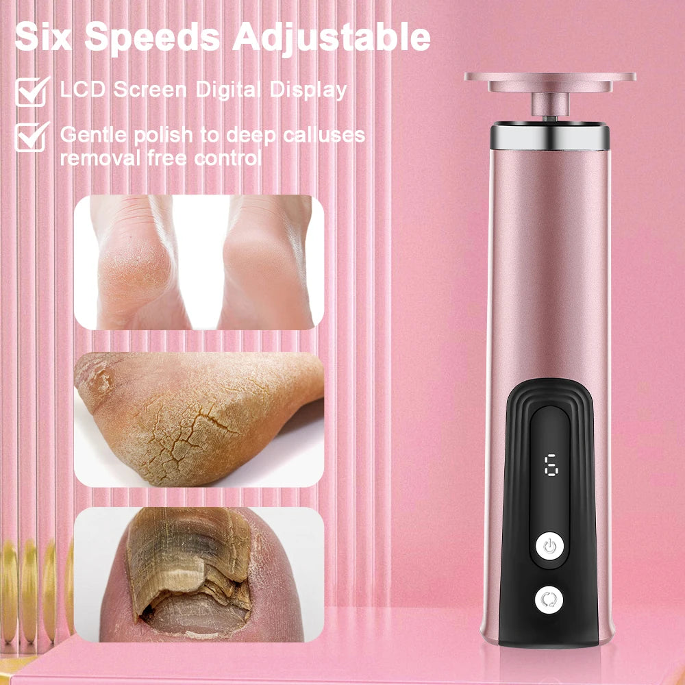 Wireless Electric Foot Callus Remover Machine Rechargeable Pedicure Tool for Dead Skin And Cuticle Removal with Replacement Sand