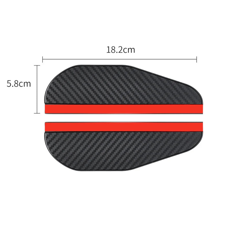 2PCS Universal Car Side Mirror Rain Visors – Carbon-Fiber Style Flexible Guards