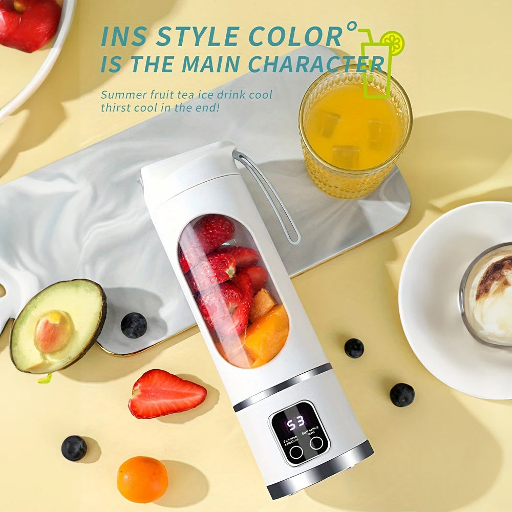 Portable Electric Juicer 450ml – USB Rechargeable Mini Blender Bottle for Travel & Home