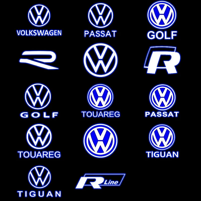 2PCS LED Door Logo Projector Lights for VW Golf, Passat, Jetta & Touareg | Plug & Play