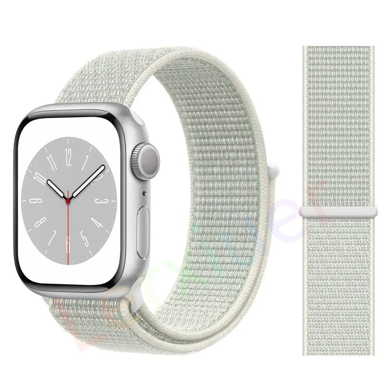 Nylon Loop Strap for Apple Watch Band 46mm 44mm 40mm 42mm 45mm 41mm 49mm 44 mm Bracelet iWatch Series Ultra 2 11 10 9 SE 7 6 5 4
