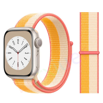 Nylon Loop Strap for Apple Watch Band 46mm 44mm 40mm 42mm 45mm 41mm 49mm 44 mm Bracelet iWatch Series Ultra 2 11 10 9 SE 7 6 5 4