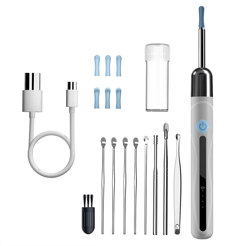 WiFi Endoscope 4.2mm 1080P Ear Picker Camera with Ear Spoon Base for iOS/Android Ear Cleaning Otoscope with Ear Wax Removal Tool