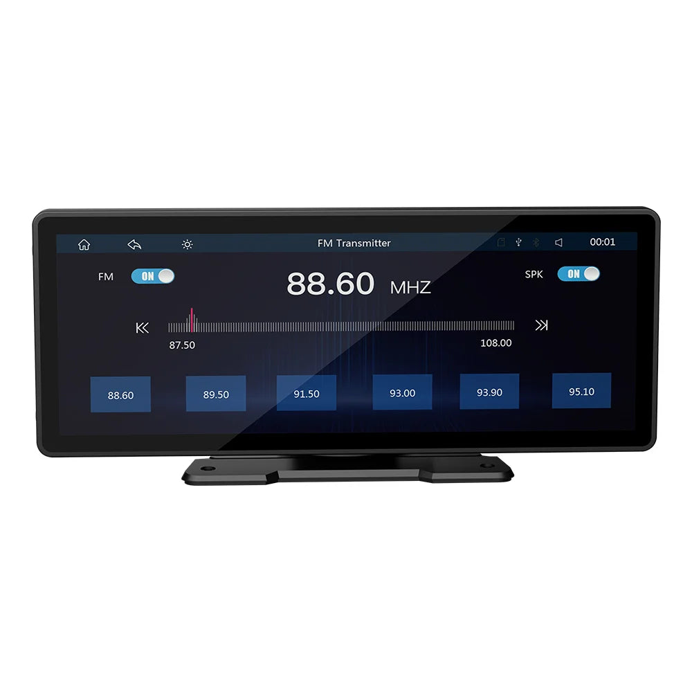 BQCC 10.26” Wireless CarPlay Screen – Portable Car Display with Rear Camera & Android Auto