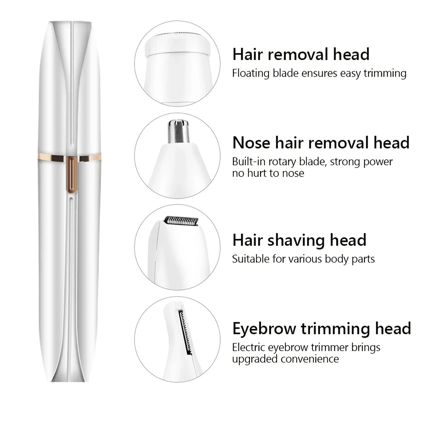 4-in-1 Electric Hair Remover – Full Body Shaver, Facial Epilator & Bikini Trimmer