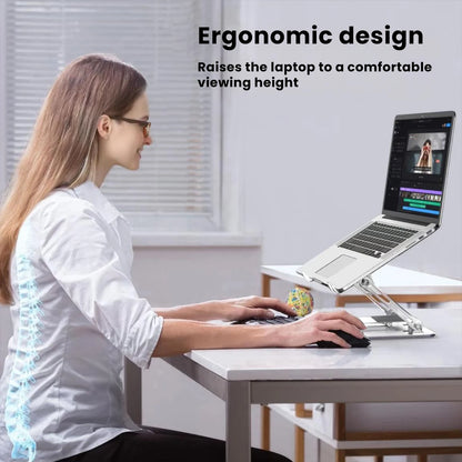 MultiFunctional Stand With Foldable Enhances Ventilation Adjustable Laptop Stand With Adjustable Phone Mount for Office Homes