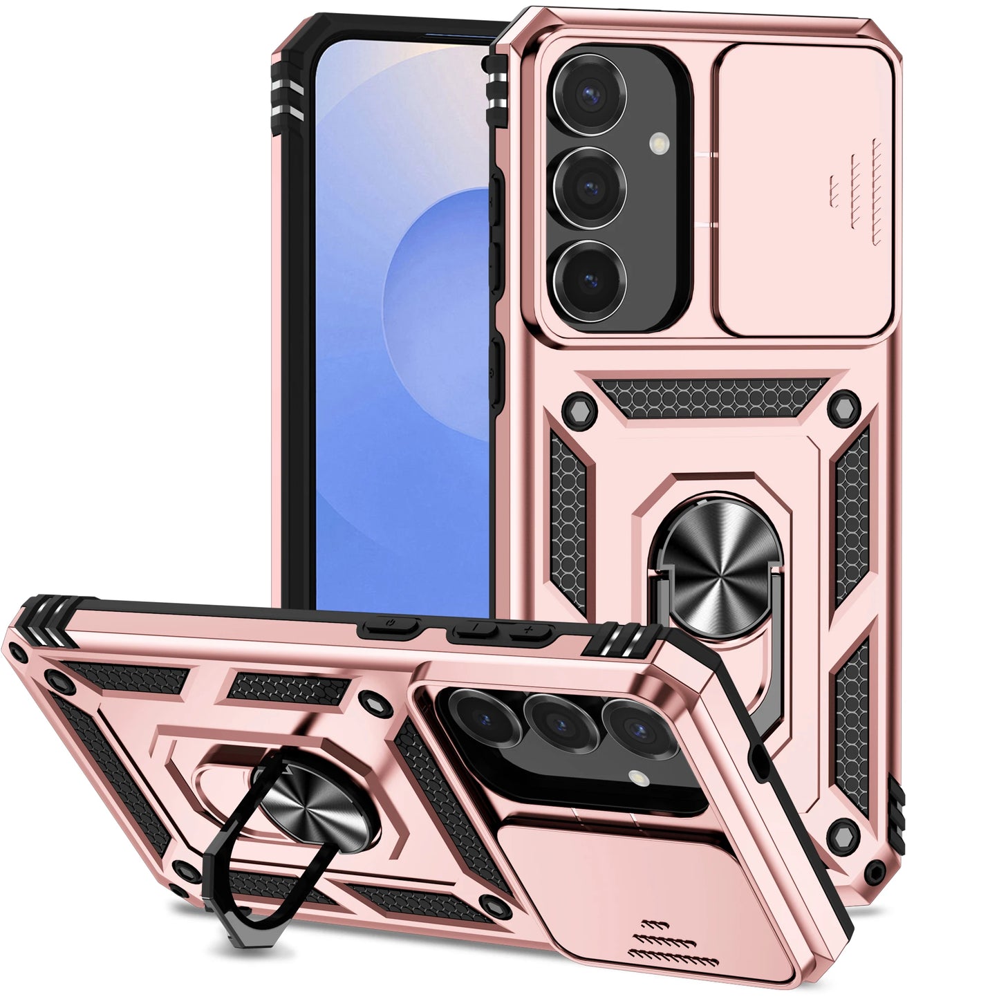 Armor Case For Samsung Galaxy S25 FE S25Edge A17 A07 A56 A26 A36 A16 A06 S25FE Coque Ring Holder Shockproof Lens Protect Cover