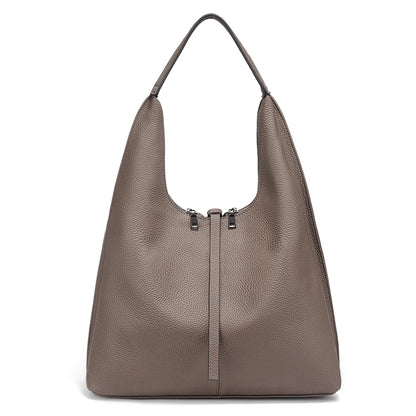 Zency Genuine Leather Hobo Bag – Large Capacity Cowhide Shoulder Tote for Women