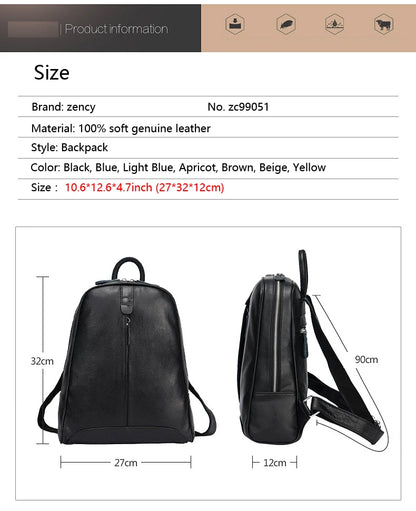 Zency Soft Genuine Leather Women’s Travel Backpack