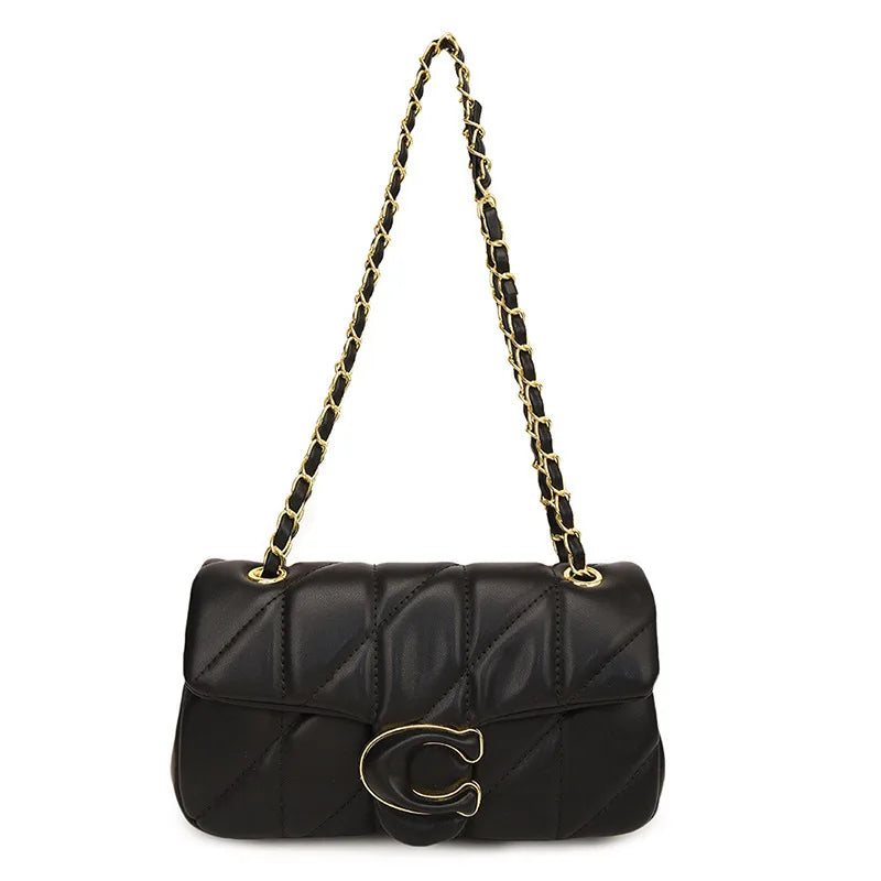 Quilted Stitch Chain Shoulder Crossbody Top Handle Bag Women Fashion Trendy Hobo Handbag Hot Selling