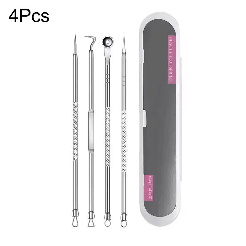 4–11PCS Blackhead Removal Tool Kit – Tweezers & Acne Needle Set