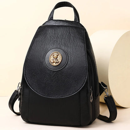 2024 Luxury Leather Large Capacity Backpack – Fashion Designer Travel & Book Bag