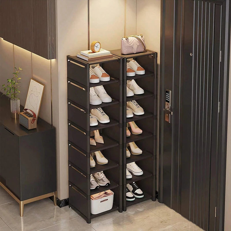 Multi-Storey Narrow Shoe Rack Cabinet for Small Spaces & Entryways