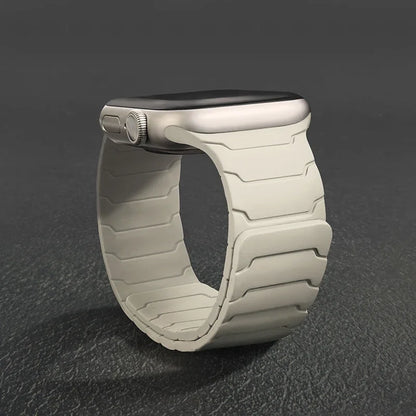 Magnetic Silicone Strap for Apple Watch – Adjustable Band (38–49mm, Ultra & Series Compatible)