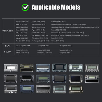 ESSGOO 7" Android14 Carplay Car Stereo GPS NAV RDS FM BT for VW Golf 5 6 Passat Polo 6R Touran Tiguan Caddy EOS Jetta Seat Skoda