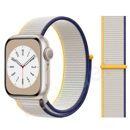 Nylon Loop Strap for Apple Watch Band 46mm 44mm 40mm 42mm 45mm 41mm 49mm 44 mm Bracelet iWatch Series Ultra 2 11 10 9 SE 7 6 5 4