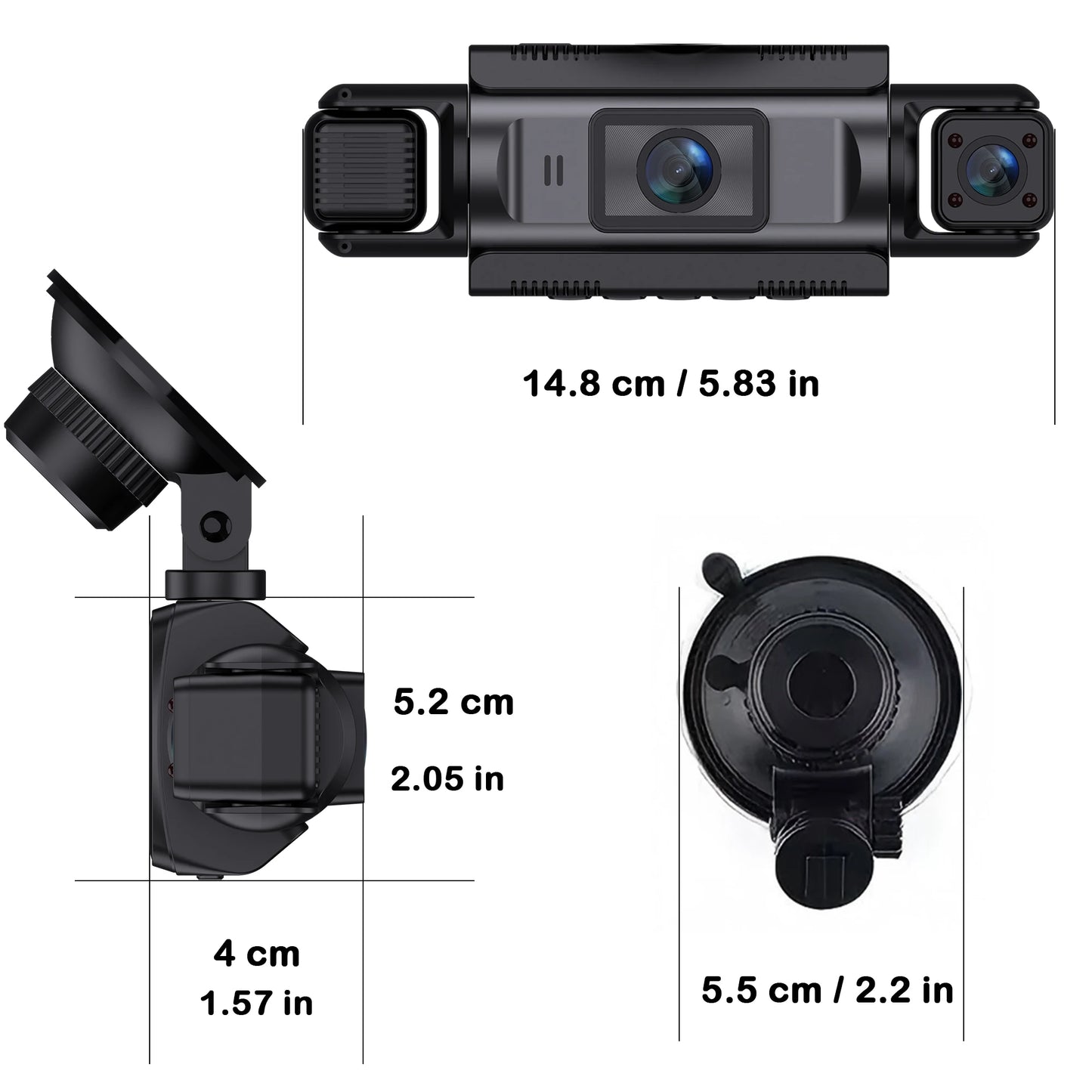 Car Dash Cam 4 Channel Black Box WiFi Driving Camera FHD 1080P Front Left Right Rear Night Vision Loop Recording add Hardwirekit