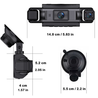 Car Dash Cam 4 Channel Black Box WiFi Driving Camera FHD 1080P Front Left Right Rear Night Vision Loop Recording add Hardwirekit