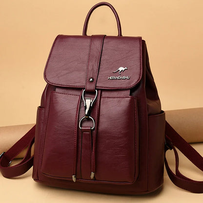Luxury Soft Leather Women’s Backpack – Fashion School & Shoulder Bag for Girls